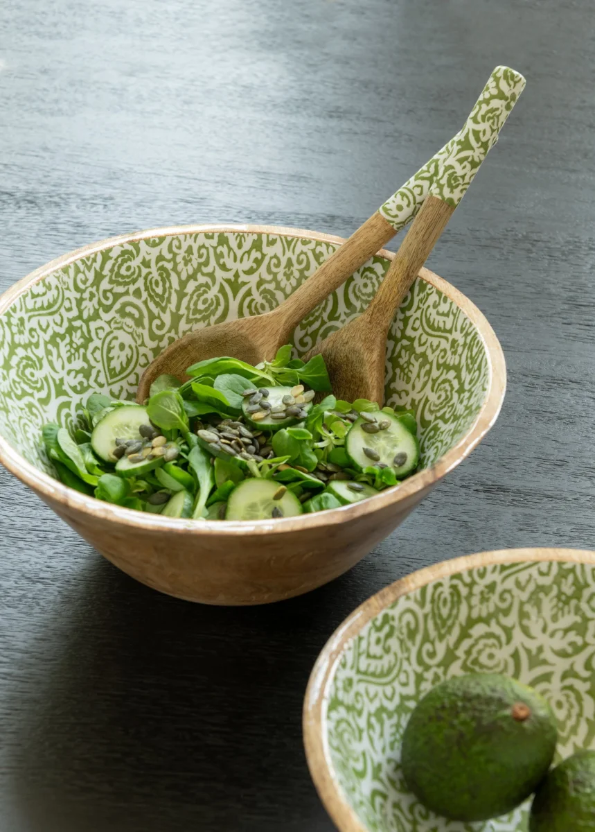 2 couverts à salade bois décor arabesques – Image 5