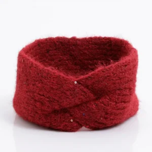 Bandeau chaud maille brillante à sequins