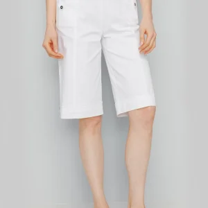 Bermuda revers ceinture semi-élastiquée