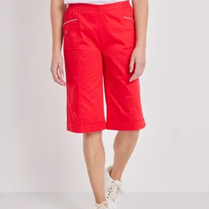 Bermuda revers ceinture semi-élastiquée