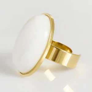 Bague acier inox avec médaillon résine