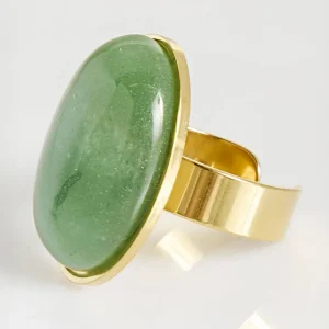 Bague acier inox avec médaillon résine