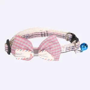 Collier chat forme noeud papillon et clochette