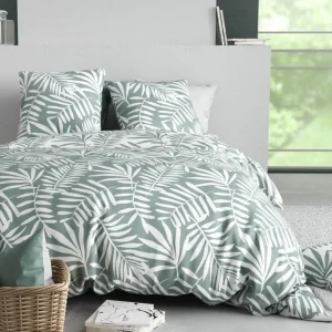 Parure de lit polycoton 2 pers feuillage