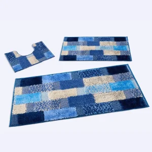 Tapis de bain tissage multicolore fond TPR antidérapant