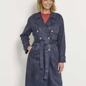 Trench long aspect suédine