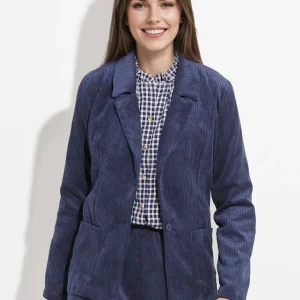 Veste velours grosses cotes, col tailleur