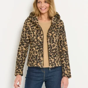 Veste zippée léopard à capuche